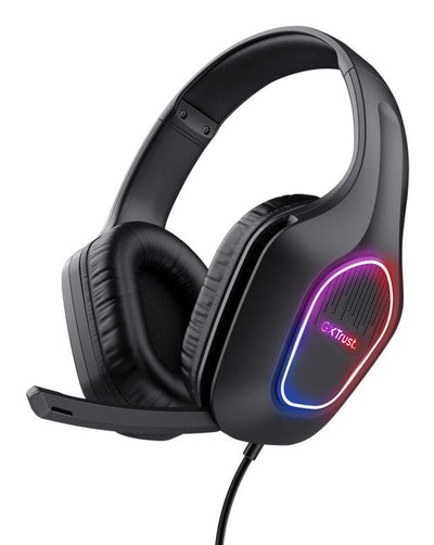 Trust Headphone Gaming GXT416 Zirox RGB Black Iluminación LED Multicolour/ Microphone Foldable/ Control Volume — image 1