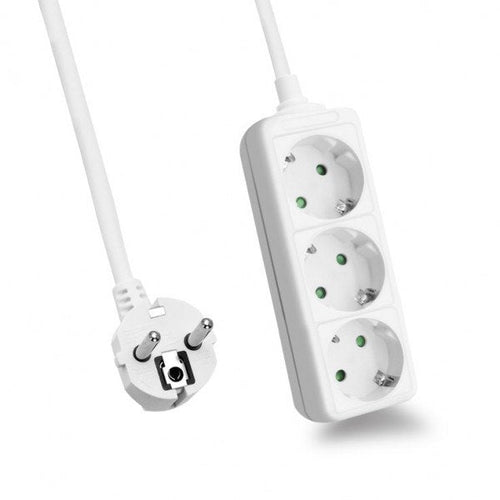 Helos Power Strip Classic, 3 Sockets White 5,0M, Without Switch — image 1