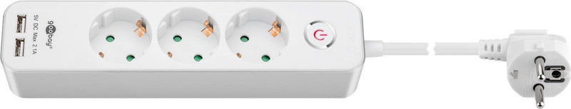 Goobay 41264 Regla 3VÍAS With Switch And Usb, White