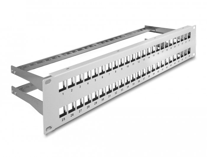 Delock Patch Panel Keystone 19 48 Ports With Alivio Voltage 2U Grey