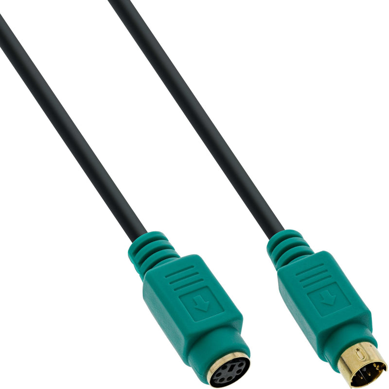 Inline Cable Ps/2 Male a Female Black Green 3M