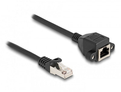 Delock 80191 Cable Extensión RJ50 Male a Female S/FTP 0,25M Black — image 1