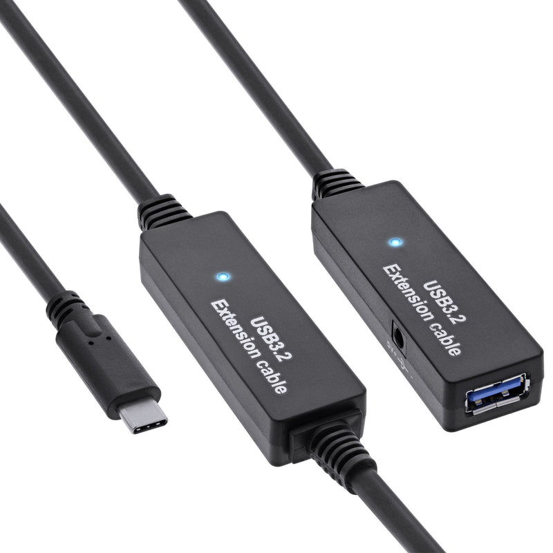 Inline® USB 3.2 GEN.1 Active Extension, USB-C Male a USB-A Female 10M