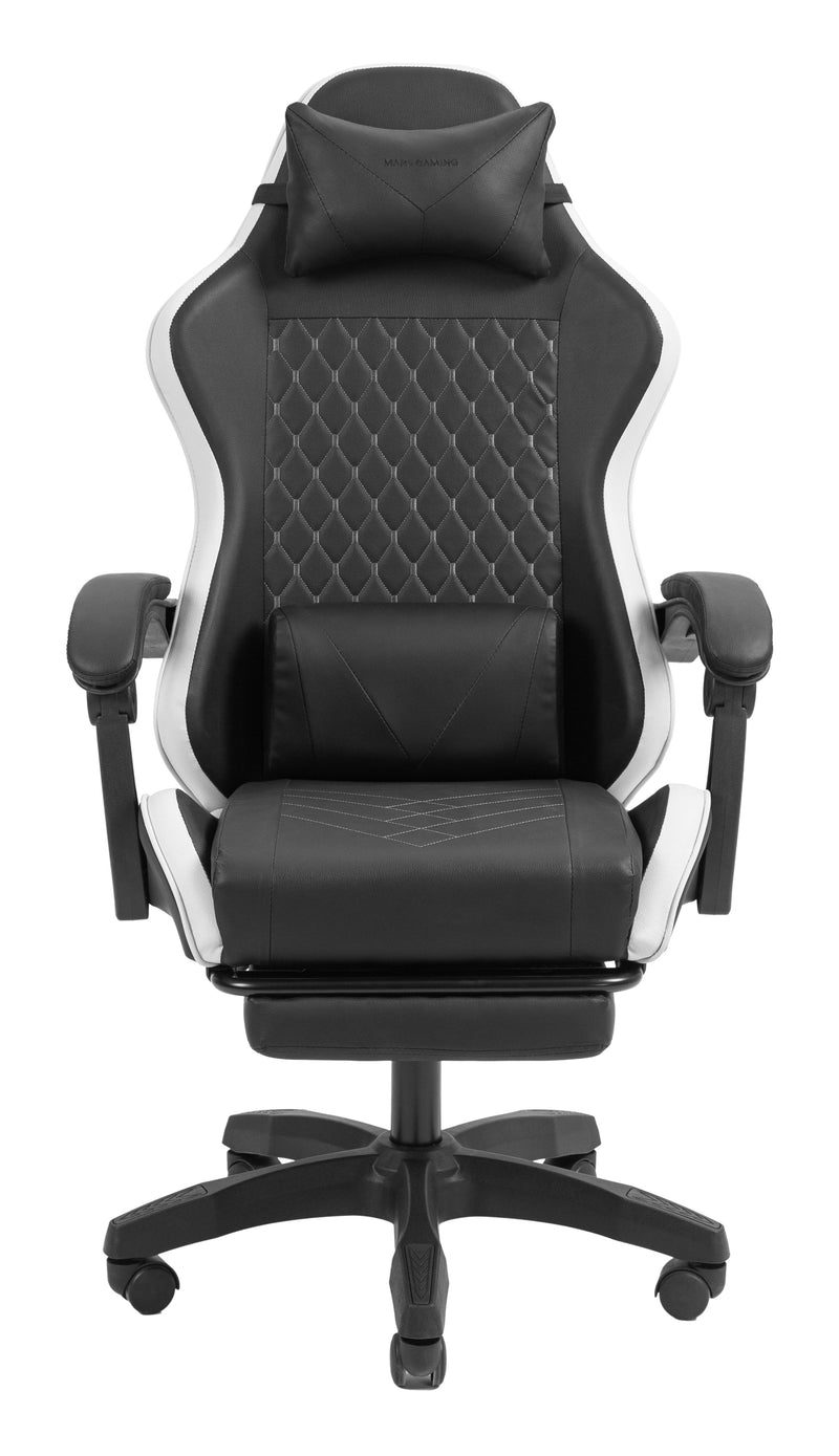Mars Gaming Chair Gamer Mgcxbbl Black And White Reclinable Reposabrazos Adjustable Reposapies Cojines