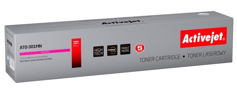 Activejet Toner ATO-301MN (reemplazo Oki 44973534 - Supreme - 1500 Páginas - Magenta