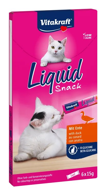 Vitakraft Golosinas Gatos Snack Líquido Pato 6 X 15G