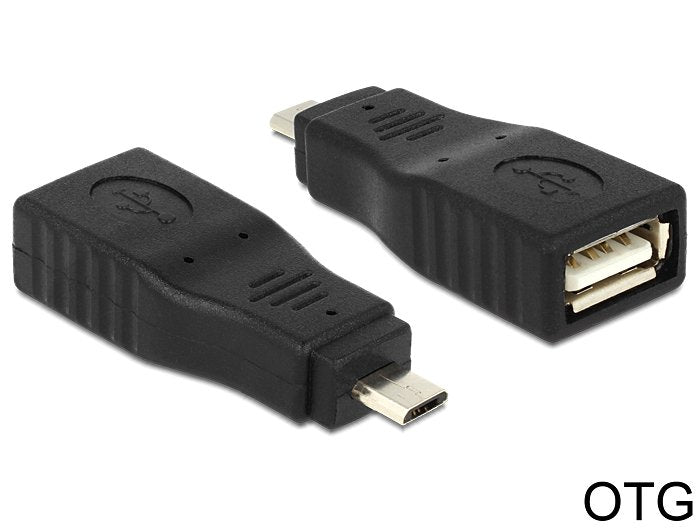 Delock Adapter USB Micro B Male USB 2.0 Female Otg Voll Geschirmt
