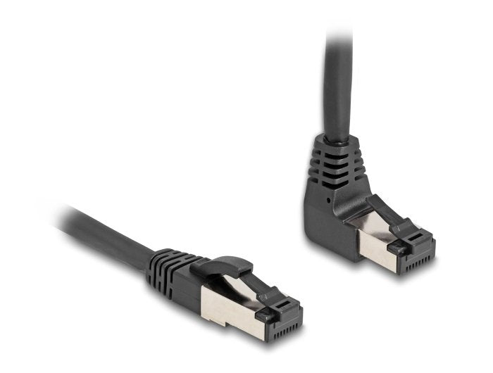 Delock RJ45 Network Cable CAT.8.1 S/FTP 90° Unten Angular / Gerade 3M Black