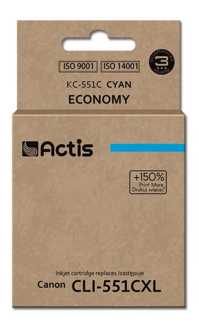 Actis Ink KC-551C (reemplazo Canon CLI-551C - Standard - 12ML - Cyan) — image 1