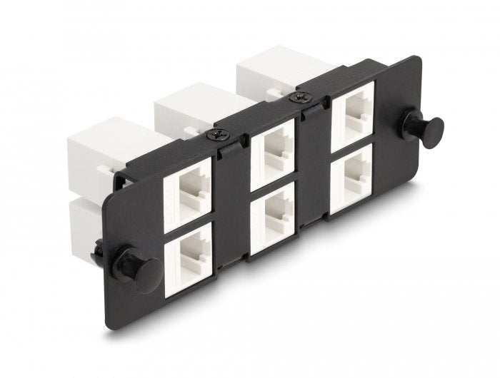 Delock Keystone Adapter Panel 6 Port Black