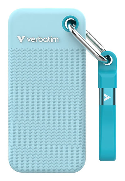 Verbatim Pocket SSD USB 3.2 Gen 2 1TB Polar Blue Incl. Two Rubber Sleeves — image 1