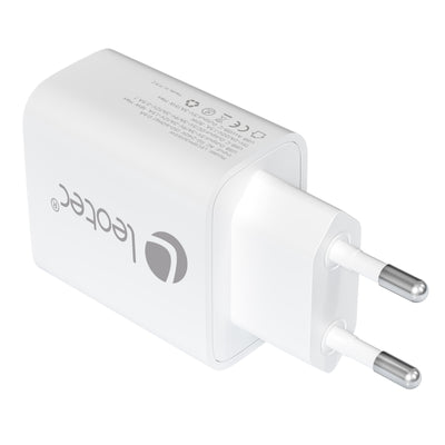 Leotec Charger Wall/Travel USB-C/Pd + USB-A 30W White Charger 30W GaN Charging Fast 1 USB-C Pd + 1 USB-A White — image 1