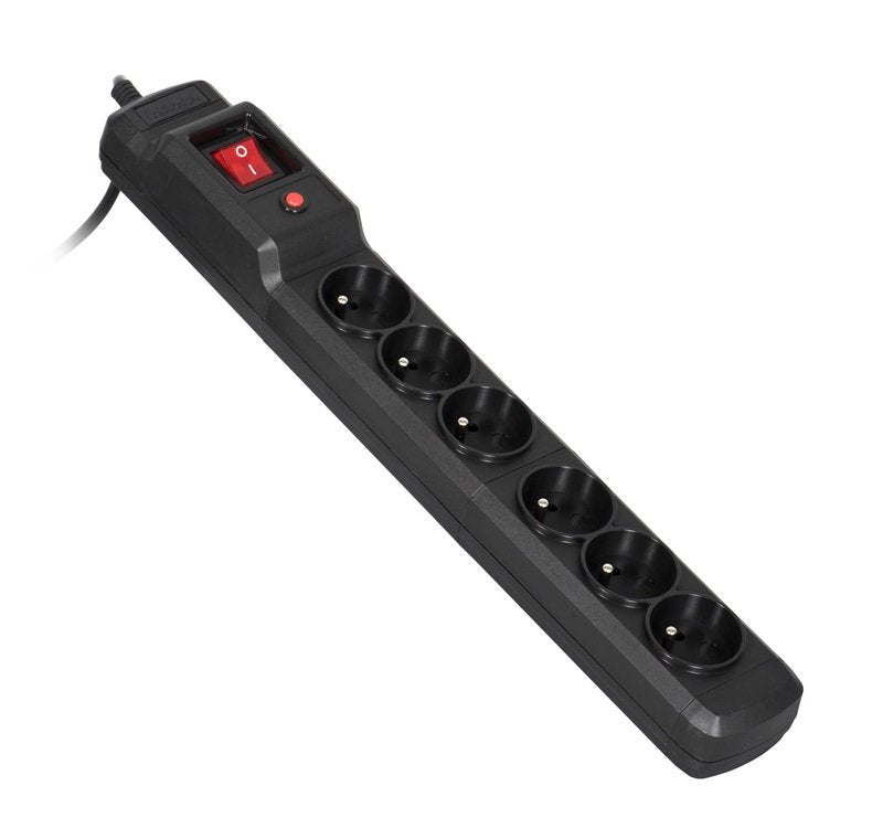 Activejet Power Strip Combo 6GN 5M Black With Cable