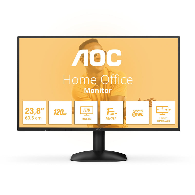 AOC Monitor 23.8 24B31H IPS FHD 120HZ 300CD M2 1MS VGA HDMI Black