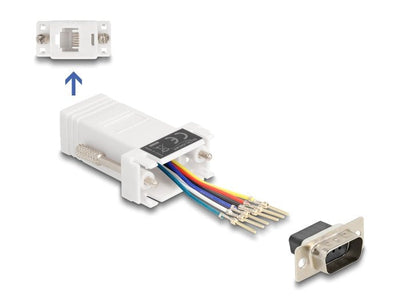 Delock D-sub 9 Pin Connector Male a RJ12 Connector Female Kit Assembly White — image 1