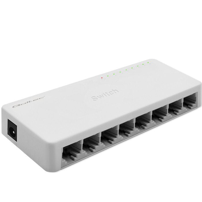 Qoltec Switch 52248 Network 8 X RJ45 Port 1000Mbps Fast Ethernet LAN