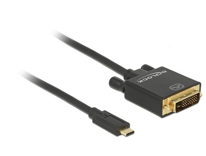 Delock USB Cable Type-c - DVI 24 + 1M/M 4K 30 HZ 1M Black