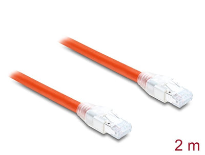 Delock RJ45 Network Cable CAT.8.1S FTP 2M Hasta 40Gbps Orange — image 1