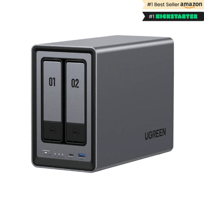 UGREEN Nasync DXP2800 NAS System 2-BAY Compacto Intel® N N100 8GB DDR5 0TB Ugos Pro Black — image 1