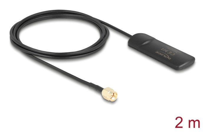 Delock Gsm Umts LTE WLAN 2,4GHZ Antenna Sma Connector Male 2 dBi Omnidirektional Starr Black Assembly Adhesive