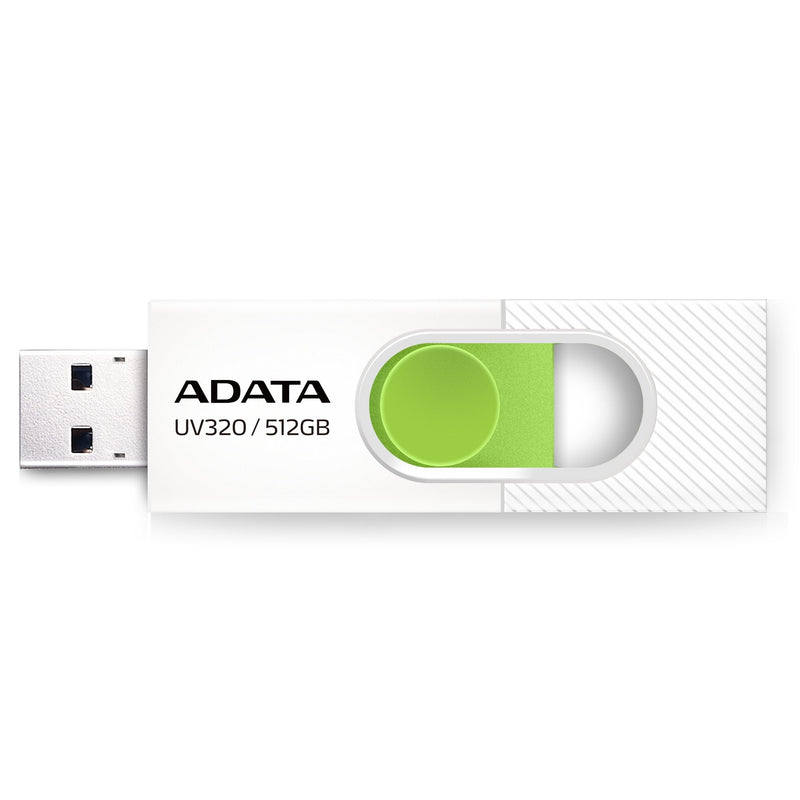 ADATA USB Flash Drive UV320 512GB, USB White/Green USB-A 3.2 Gen 1