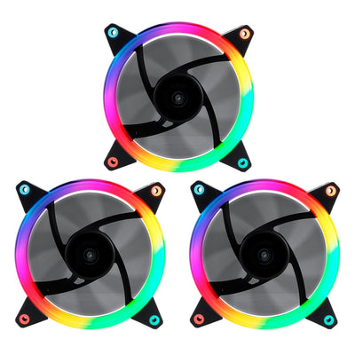 3 Fans Box Adicional 12X12 Unyka 3X120MM Gaming Candy 30ARGB Ring LED 51801 — image 1
