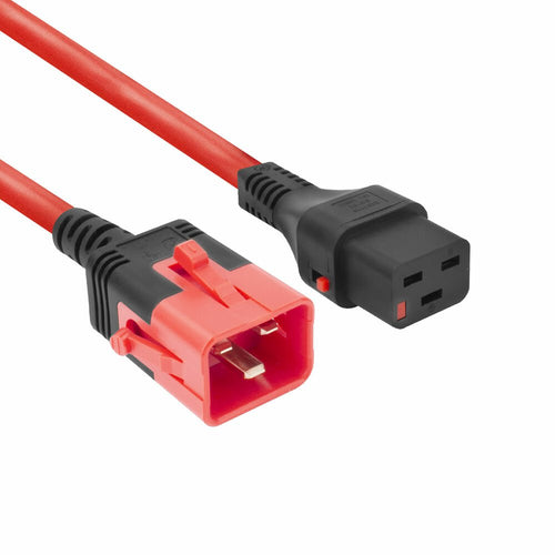 Powercord C19 IEC Lock - C20 IEC Lock Dual Locking Red 2M, PC3637 — image 1