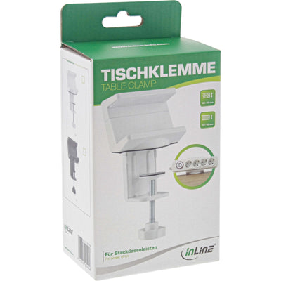 Inline Clamp Desk Power Strip Plugs Black — image 1
