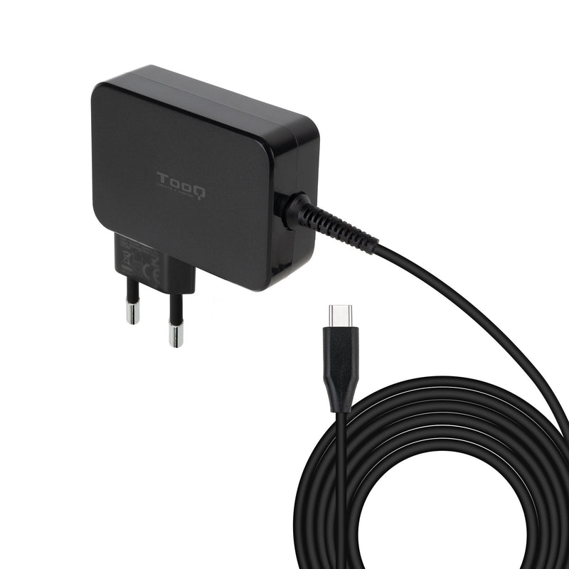 TooQ Charger Laptop GaN USB-C/PD 3.0 90W - Cable 1.80M - Black