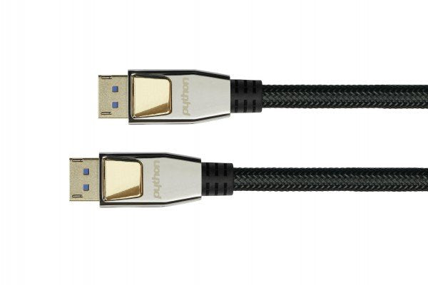 Python DisplayPort 2.0 Cable Nylongeflecht Black 3M