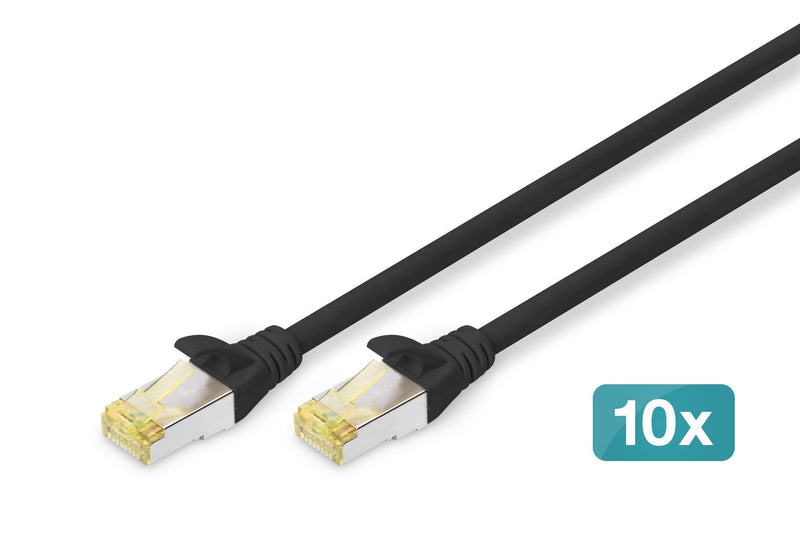 Digitus CAT.6A S/FTP Network Cable, Pack 10 Piezas 2M, Negro