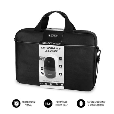 Subblim Case + Mouse USB Select Pack Laptops Up To 15.6'/ 39.6CM Mouse 1200DPI Indoor Acolchado Bolsillo Front — image 1