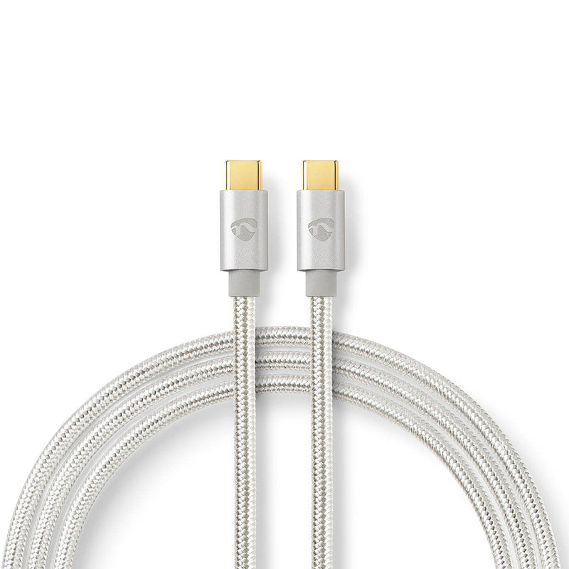 Nedis USB Cable USB 2.0 Usb-c™ Connector Male Usb-c™ Connector Male 100W 480Mbps Chapado Oro 2.00M Round Trenz