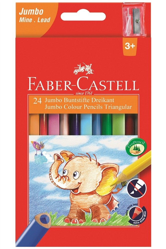 Faber-castell Pencil Colour Triangular Jumbo 5.4MM 24ER Cartón