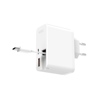 Ksix Charger BCD65WB01 White Ultrarrápido 65W With USB-C Power Delivery — image 1