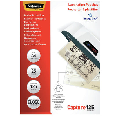 Fellowes Cases Plastificar 5396301 Finish Brillo A4 125 Micras Pack 25 Universal — image 1