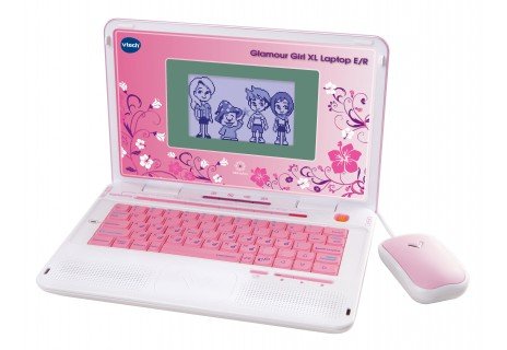 Vtech Glamour Girl XL Laptop e/R, Computer Aprendizaje White/Pink 80-117964 — image 1