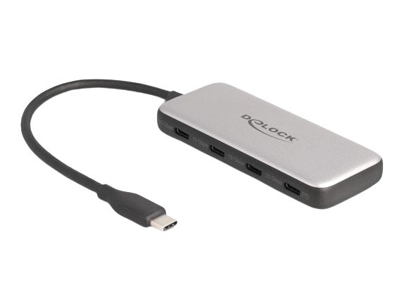 Delock 64261 Concentrador USB Type-c™ USB 10Gbps With 4 X USB Type-c™ Female And Pd 85 Watts