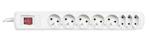Activejet Power Strip Socket Tierra Fr Protection APN-8G/5M-GR (3 X Type C, 5 X Ute, 10A, 5M, White Colour — image 1