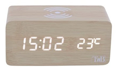 Watch Despertador Tnb Joy - LED 3 Alarms With Charger Inducción - Efecto Wood — image 1