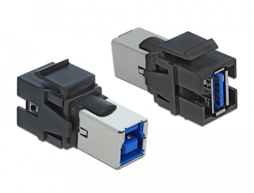 Keystone Módulo USB 5Gbps a Connector Female USB 5Gbps B Connector Female Black — image 1