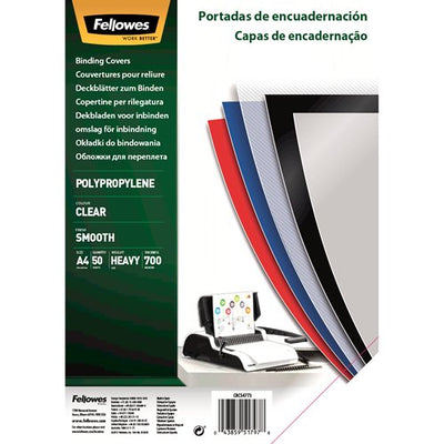 Fellowes Pack 50 Portadas Polipropileno A4 - 700 Micras - Finish Quality - Transparent — image 1