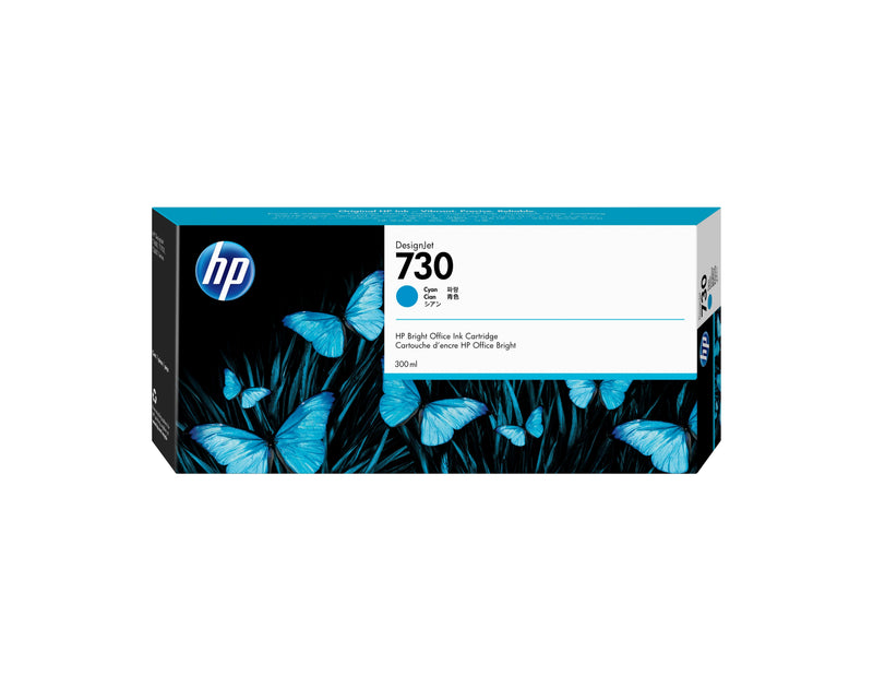 HP Genuine Ink 730 300ML Large Capacity Cyan Genuine Designjet T1700, T1700 Postscript, T1700DR, T1700DR Po