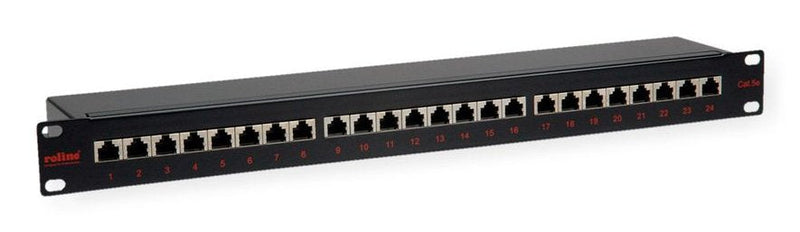 Roline 48,26CM 19PULGADAS-PATCHPANEL 1 He 24 Ports KAT.5E Class D Black