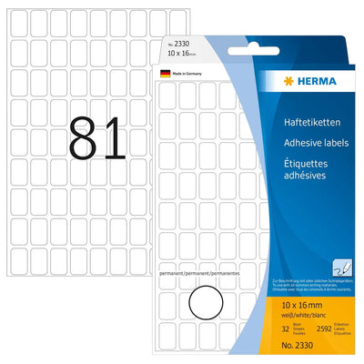 Herma Labels Multiusos Paper White 10X16 Mm Matte 2592 Pieces — image 1