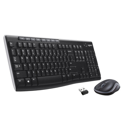 Logitech Wireless Combo MK270 Keyboard Mouse Included USB Qwertz Suizo Black — image 1