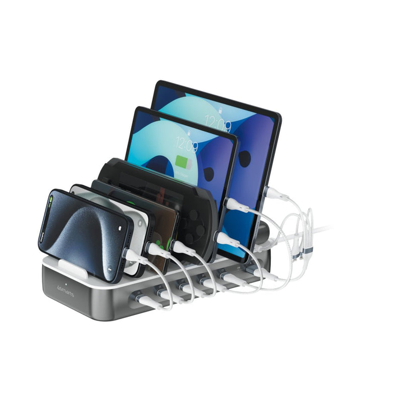 4SMARTS Ladestation Team 100W 5C 1A Incl. 6 Cable Spacegrau