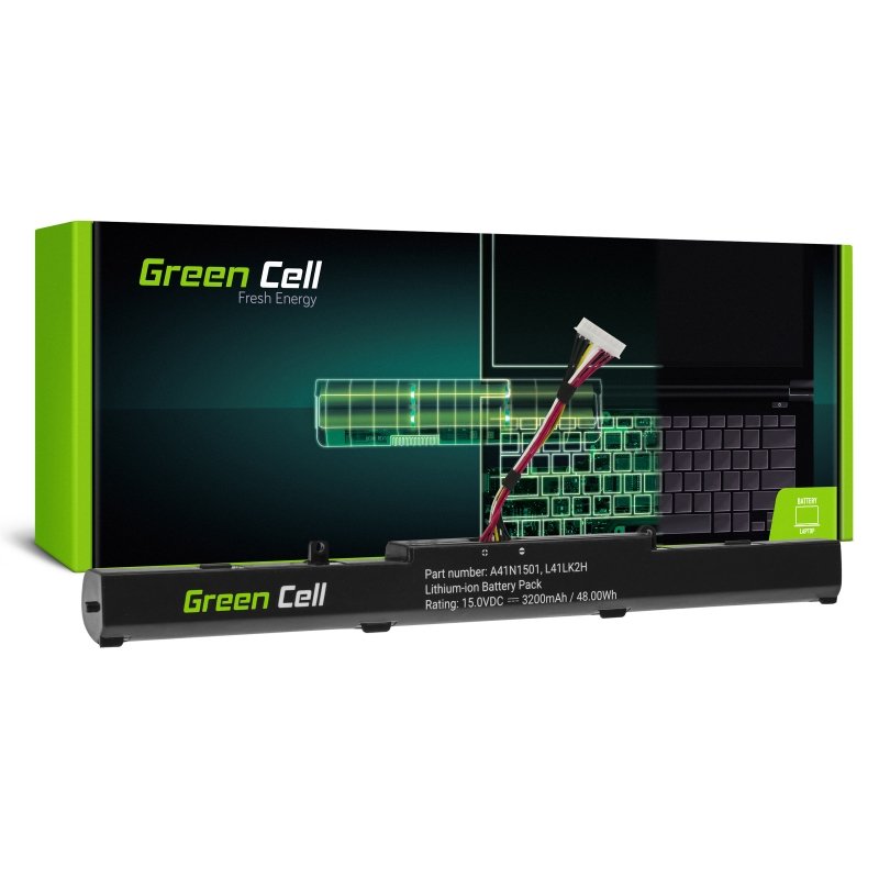Green Cell Battery A41N1501 Asus Rog GL752 GL752V GL752VW, Asus Vivobook Pro N552 N552V N552VW N552VX N752 N75