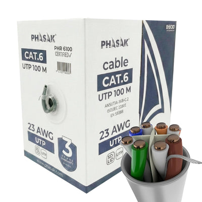 Phasak Bobina Cable RJ45 UTP Phr 6100 CAT.6 100M — image 1