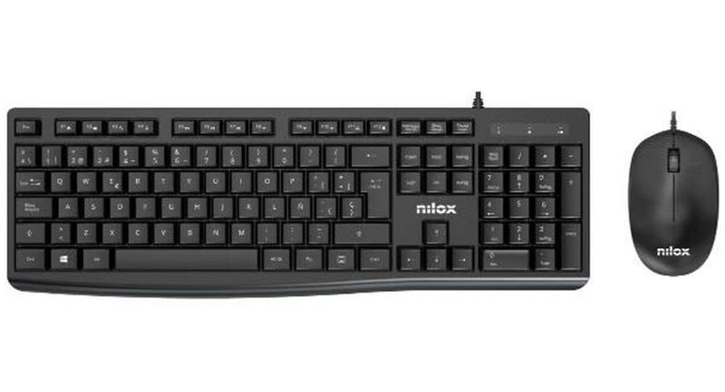Nilox Keyboard + Mouse Spanish Combo With Cable Black
